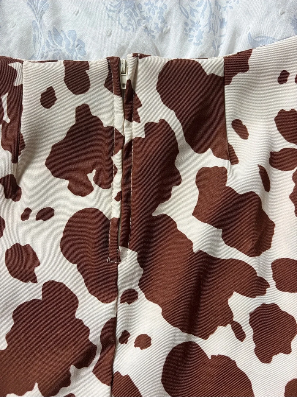 Brown Cow-Print Mini Skirt - Girls